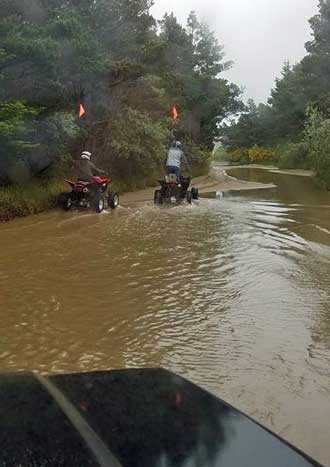 Ten inches of water on the return trip