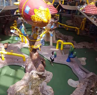 Miniature golf course inside the mall