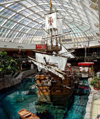 Replica of the Santa Maria inside the mall next to the Sea Lion show