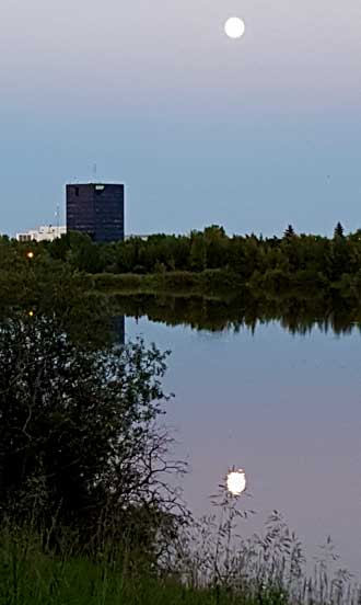 The moon over Bear Lake from our Elks parking location