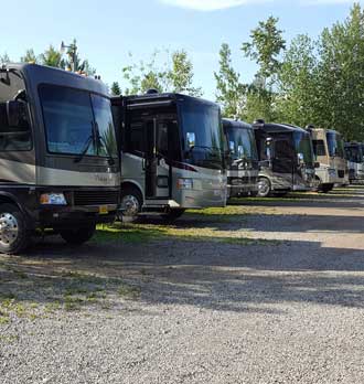 Our Fort Nelson parking location at Triple G RV Park