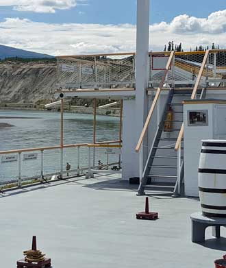 From the deck of the SS Klondike II looking at the Yukon River