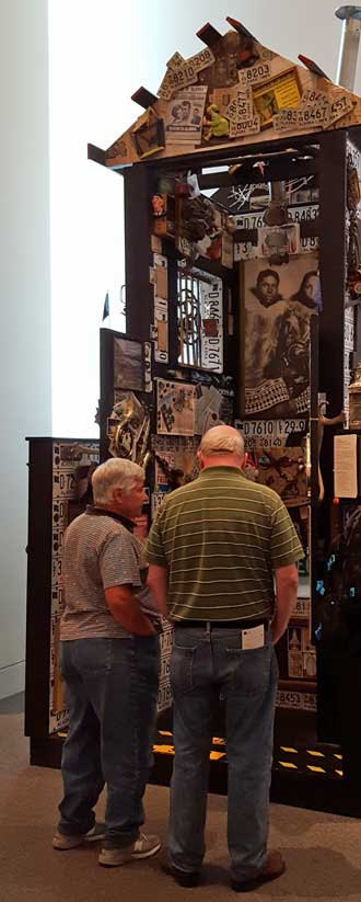 Lynne and Blaire examine a museum display