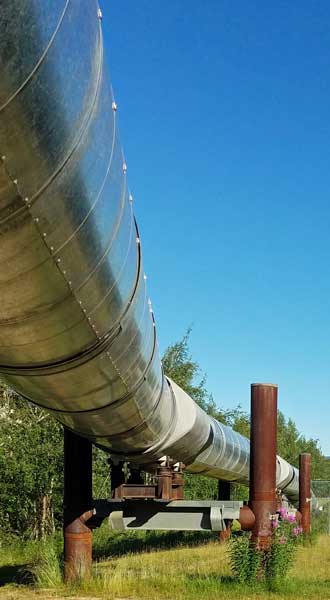 A view of the Alaskan oil pipeline to Valdez