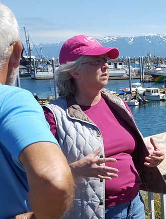Shelly giving us a tour of Homer docks, town and art. 