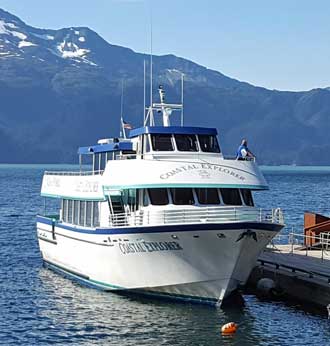 Docked at Fox Island for dinner and solar power for the lodge, many flat rocks