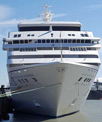 We get to see another cruise ship come and go at the Seward Port