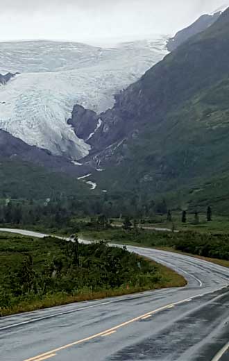 Our first sighting of Worthington Glacier