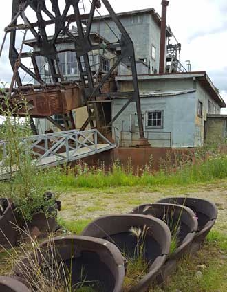 The Chicken dredge and distant view of Chicken