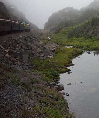 Climbing through the clouds on the way back to Fraser, BC