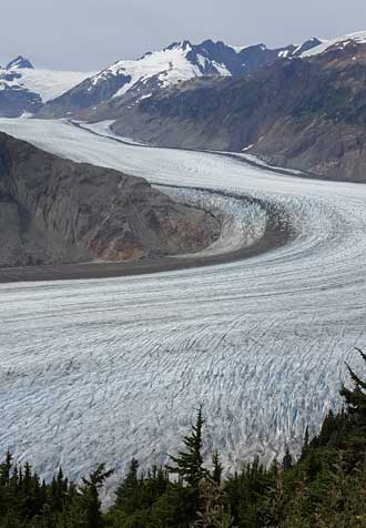 Look west toward the Salmon Glacier