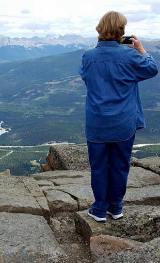 Gwen looking at the view from Whistler's mountain