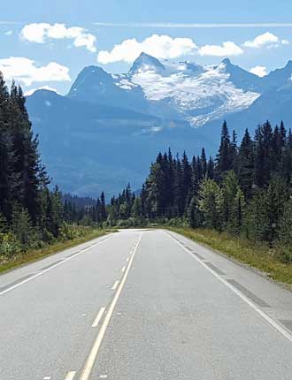 On the road to Hope, BC and our parking area for the night