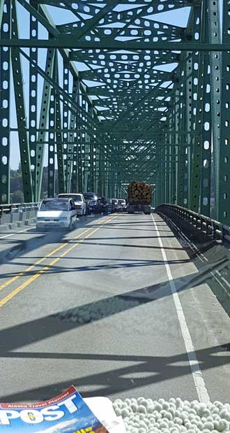 On the bridge and our camp location at Fort Stevens State Park