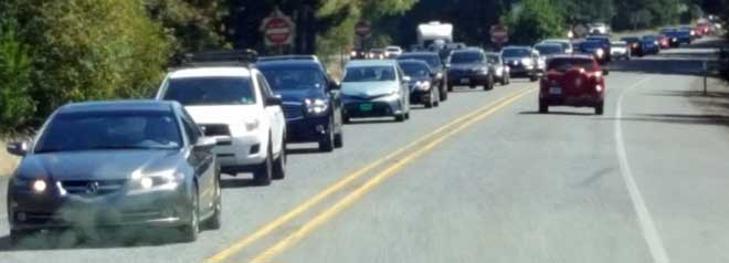 Thousands of cars headed to the coast