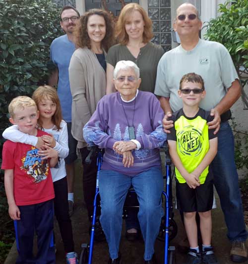 Great grandkids with great grandmother