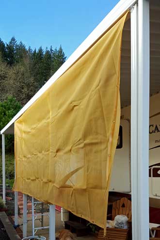 Adding a shade screen to the new awning