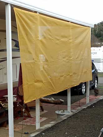 Shade screen installed. 