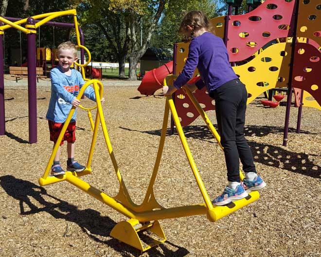 A new style tetter totter on the playground