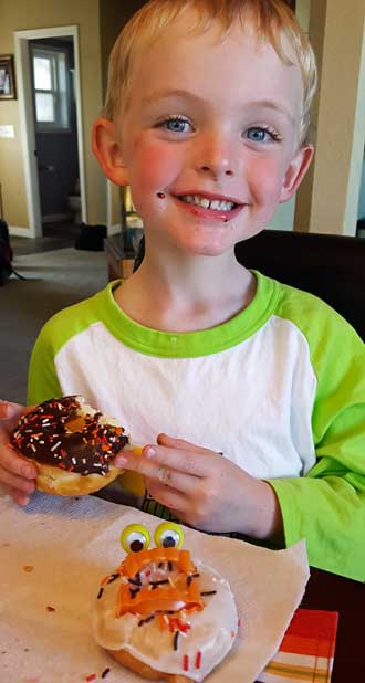 My donut Halloween project worked better for Noah and Chloe