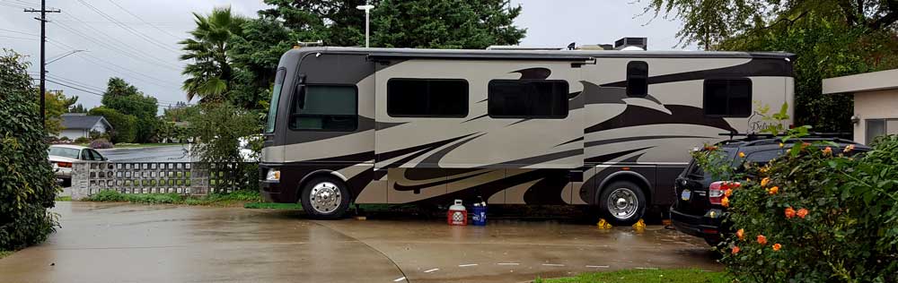 Parked in Mom's driveway