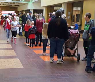 Santa at an empty mall