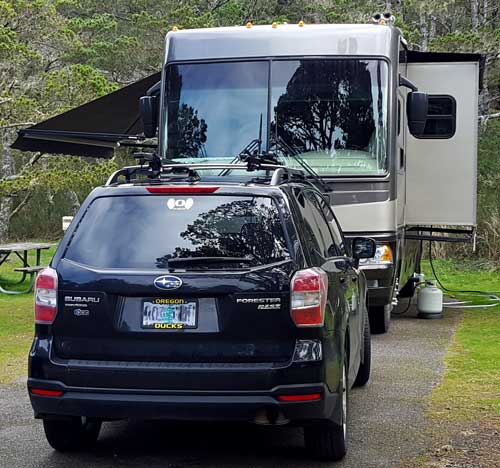 Parked at Bullard Beach State Park near Bandon, Oregon