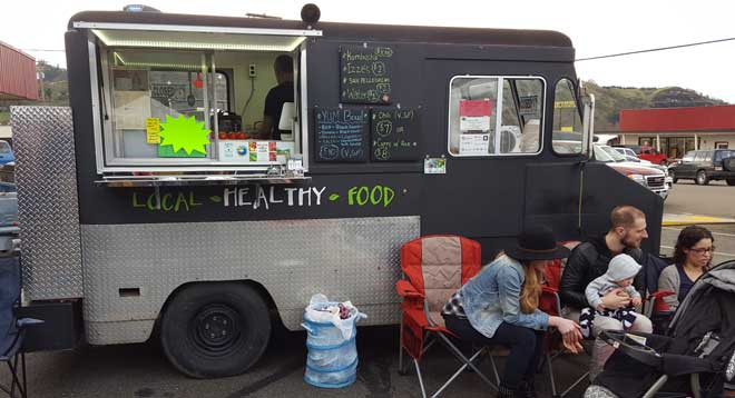 Health food at the food truck court