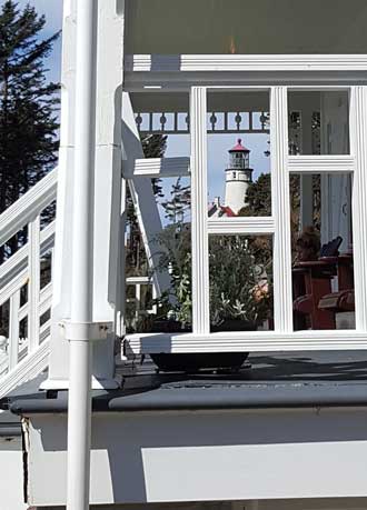 The lighthouse from the porch of the keeper