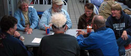 Enjoying the DQ treats and RV stories