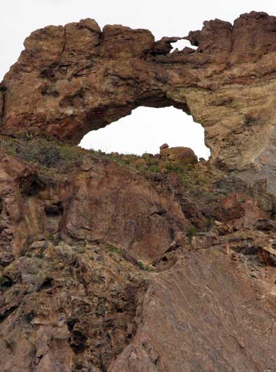 Close up view of the arch