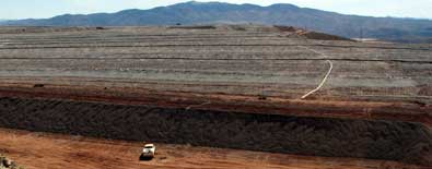 30 feet of copper ore with soaking hoses every 2 feet to leach the copper from the ore.