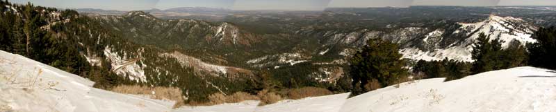 The climb to the ski area