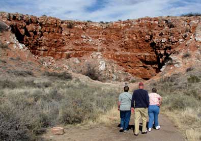 Hiking to one of the artesian water holes