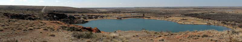 Lea Lake at Bottomless Lakes State Park, RV park on the left