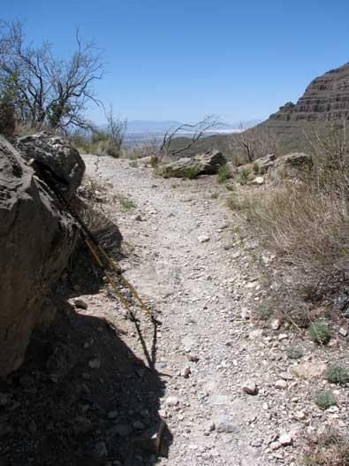 A steep trail climbing 1,500 feet in 2.9 miles