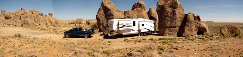 Our campsite at City of Rocks State Park