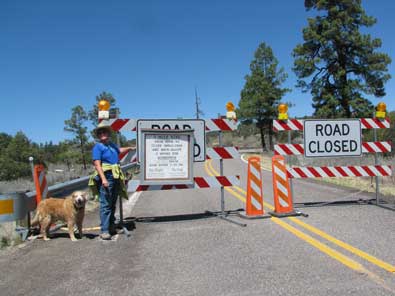 Road blocked, bridge out, adds 2 miles to the hike