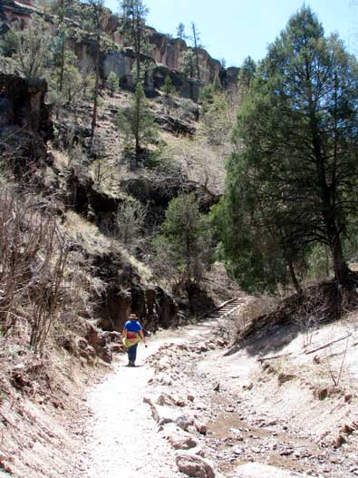 The trail gets steeper