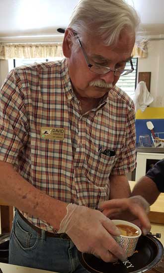 Dave helps serve Kentucky Burgoo