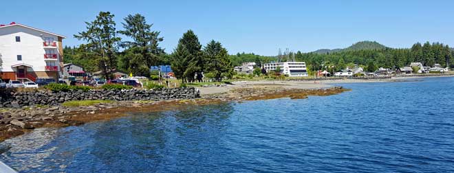 The view toward Port Hardy from the Coast Guard dock.