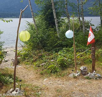 The beach at the south end of Nimkish Lake