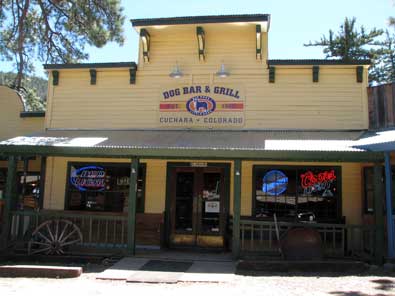 The town of Cuchara and our lunch stop at the Dog Bar and Grill