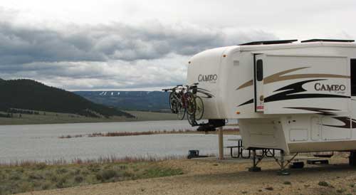 Camped on the shore of Eagle Nest Lake