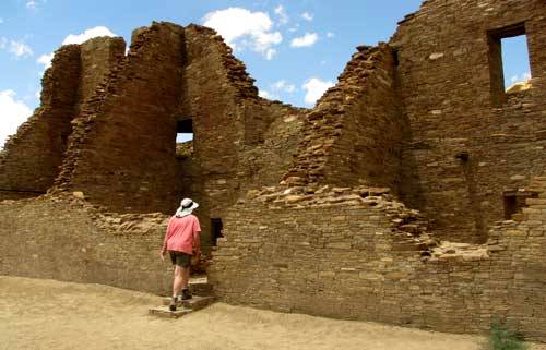 Entering the Pueblo Bonita, the largest of the Pueblos