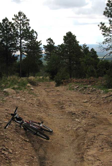 My mountain bike ride toward Mansano Mountains with valley in the distance