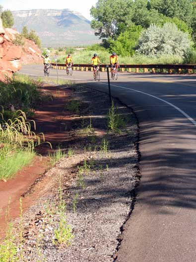 Riders are fresh at the beginning of the ride following the Pecos river south. 