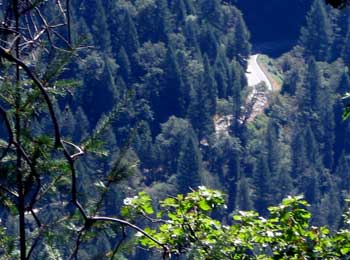 Glimpse of hwy 49 from the side of the canyon