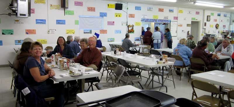 Monday morning breakfast at the Bouse Community Center