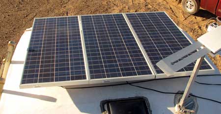 The solar panels installed on Ralph's fifth wheel